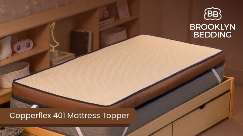 Copperflex 401 mattress topper on bed