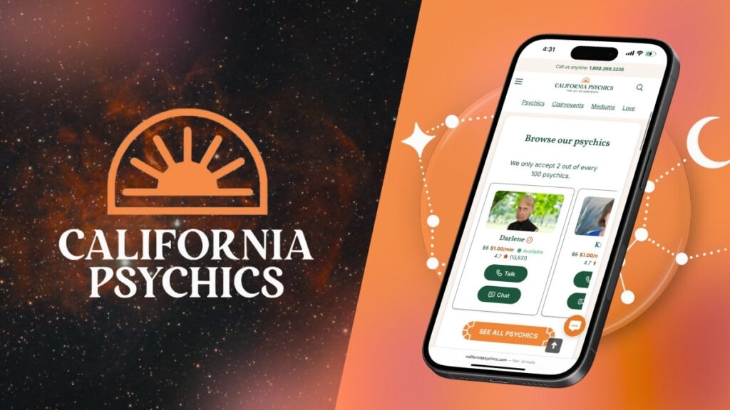 California Psychics website interface displayed