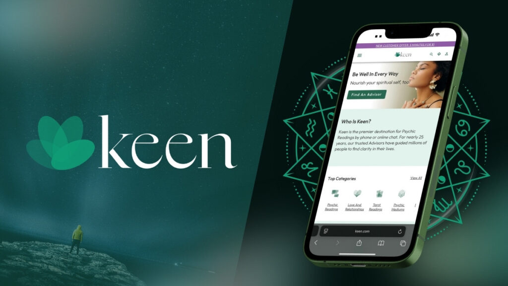 Mobile app showcasing psychic services.