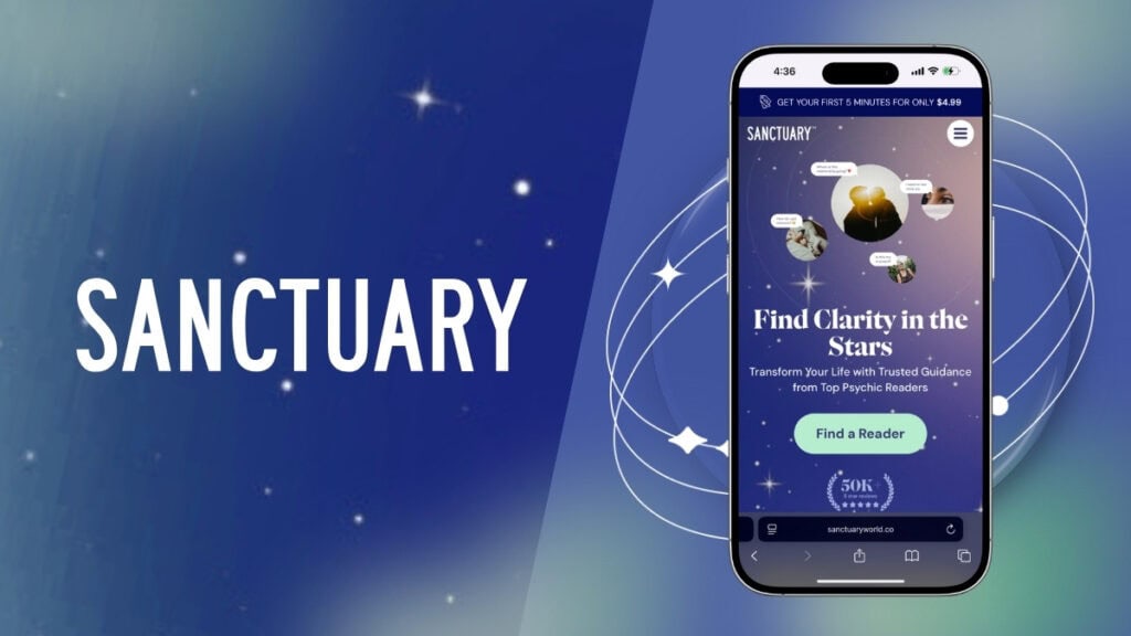 Mobile app for psychic readings services
