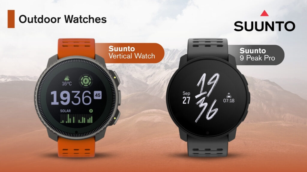 Two Suunto outdoor watches displayed.
